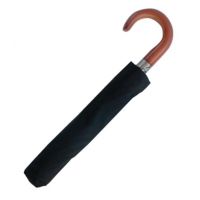 Ομπρέλα μαύρη αυτόματη σπαστή με ξύλινη γυριστή λαβή Guy Laroche 8114