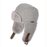 Καπέλο υφασμάτινο με γούνα και αυτιά χειμερινό γκρι καρό Sterntaler  Trapper Hat