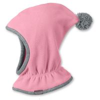 Καπέλο μπαλακλάβα παιδική ροζ φλις με πομ - πον Sterntaler
