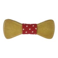 Kids' Wooden Bow Tie Victoria Red With Spots