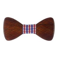 Kids' Wooden Bow - Tie Victoria White Checked