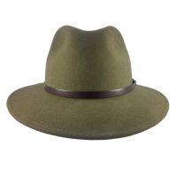 Winter Fedora Wool Hat Water Repellent Crushable Olive Green