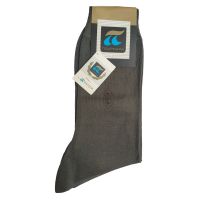Κάλτσες ανδρικές βαμβακερές ανθρακί με κέντημα Πουρνάρα Men's Cotton Socks 131 Anthracite.