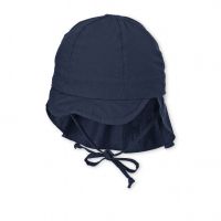 Summer Cotton Cap With Neck Cover And UV Protection Sterntaler Dark Blue