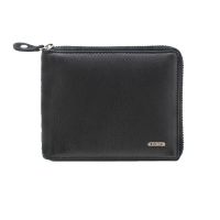 Leather Horizontal Wallet With Zip Marta Ponti Platina B225028 Black