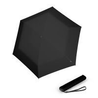 Ομπρέλα mini σπαστή μονόχρωμη μαύρη Knirps US.050 Ultra Light Slim Manual Folding Umbrella Black.