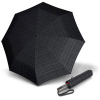 Automatic Open - Close Folding Escort Umbrella Knirps T.400 Duomatic X - Large Gents Prints Checks