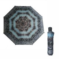 Ομπρέλα γυναικεία  σπαστή αυτόματη  Ferre Automatic Umbrella Animal Print Snake Light Blue.