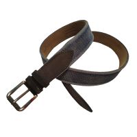 Leather Belt With Canvas Stefano Corsini Used Blue Marine