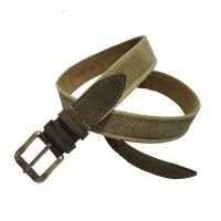 Leather Belt With Canvas Stefano Corsini Used Green