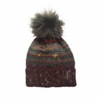 Winter Beanie With Butterflies And Pom - Po  Fonem Bordeaux