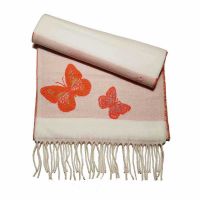 Κασκόλ γυναικείο λευκό με πεταλούδες Pierre Quioc Women's Scarf Butterfly White