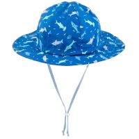 Summer Cotton Hat With UV Protection Shark Stephen Joseph Blue
