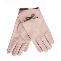 Women's Gloves With Bow Verde Pink