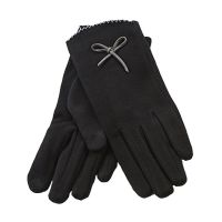 Women's Gloves With Bow Verde Black