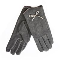 Women's Gloves With Bow Verde Grey