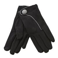 Women's Gloves With Button Verde Black
