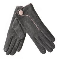 Women's Gloves With Button Verde Grey