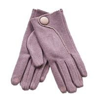 Women's Gloves With Button Verde Lilac