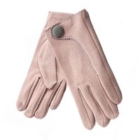 Women's Gloves With Button Verde Pink