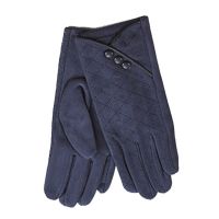 Women's Gloves With Buttons Verde Blue