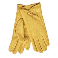 Women's Gloves With Buttons Verde Mustard