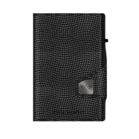 Leather Vertical Wallet Tru Virtu Click & Slide Classic Edition Lizard Black