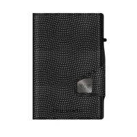 Πορτοφόλι δερμάτινο μαύρο Tru Virtu Click & Slide Wallet Classic Edition Lizard Black