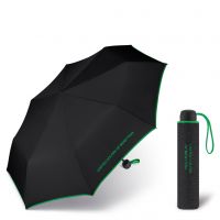 Ομπρέλα σπαστή μονόχρωμη μαύρη με ρέλι United Colors of Benetton Folding Manual Umbrella Black