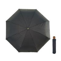 Automatic Open - Close Folding Umbrella With Wooden Handle The Bridge Logo Stripes Blue