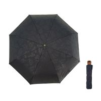 Automatic Open - Close Folding Umbrella With Wooden Handle The Bridge Blue
