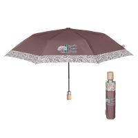 Women's Folding Automatic Eco Friendly Umbrella Perletti Brown