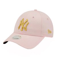 Summer Cotton Cap New York Yankees New Era 9Forty Women's Metallic Logo Pink / Gold