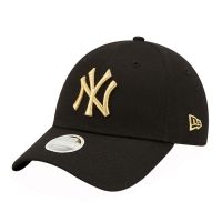 Summer Cotton Cap New York Yankees New Era 9Forty Women's Metallic Logo Black / Gold