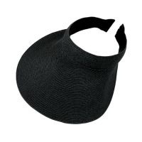 Straw Visor With Big Brim Black