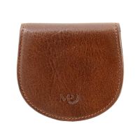 Leather Coin Pouch Wallet  Marta Ponti Cognac