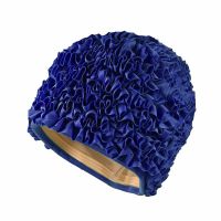 Women's Ruffle Swimming Cap Royal Blue