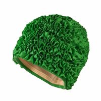 Women's Ruffle Swimming Cap Green
