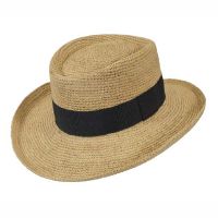Summer Sraw Traveler Hat With Wide Black Ribbon