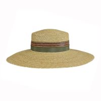 Women's Summer Straw Hat With Striped Decoration