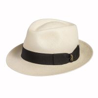 Summer Straw Panama Trilby Hat With Short Brim