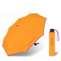 Ομπρέλα σπαστή μονόχρωμη χειροκίνητη πορτοκαλί με ρέλι United Colors of Benetton Folding Manual Umbrella Iced Mango