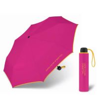 Ομπρέλα σπαστή μονόχρωμη χειροκίνητη ροζ με ρέλι United Colors of Benetton Folding Manual Umbrella Pink Yarrow