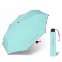 Ομπρέλα σπαστή μονόχρωμη χειροκίνητη σιέλ με ρέλι United Colors of Benetton Folding Manual Umbrella Polynya