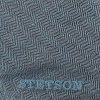 Summer Linen Flat Cap Stetson Herringbone Blue