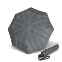 Automatic Open - Close Folding Umbrella Knirps T.200 Duomatic Check Grey