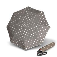 Automatic Open - Close Folding Umbrella Knirps T.200 Duomatic Dot Art Taupe