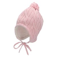 Knitted Beanie Cotton Hat With Pom - Pon Sterntaler Pink