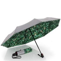 Ομπρέλα σπαστή αντηλιακή με αυτόματο άνοιγμα - κλείσιμο ασημί - πράσινο Knirps T.200 Folding Umbrella Duomatic UV Protection Feel Jade