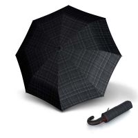 Ομπρέλα σπαστή αυτόματο άνοιγμα - κλείσιμο με γυριστή λαβή μαύρη καρώ Knirps Folding Umbrella T.260 Duomatic Medium Ckeck Black